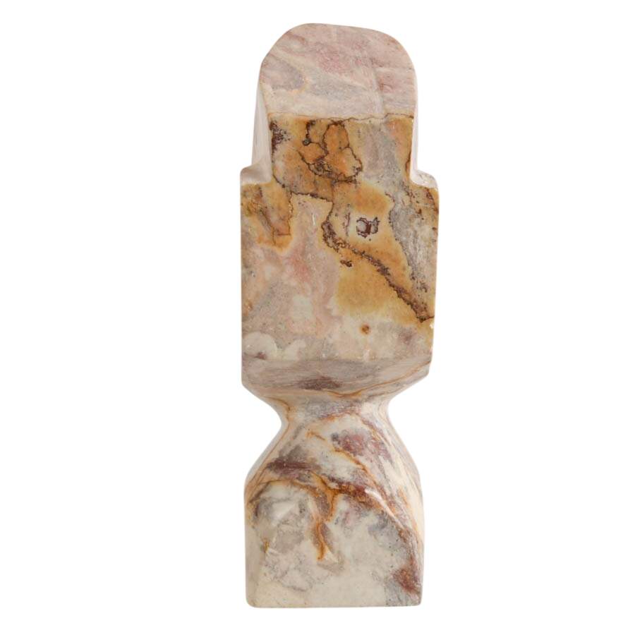 Easter Island-Style Pink Marble Statue-4