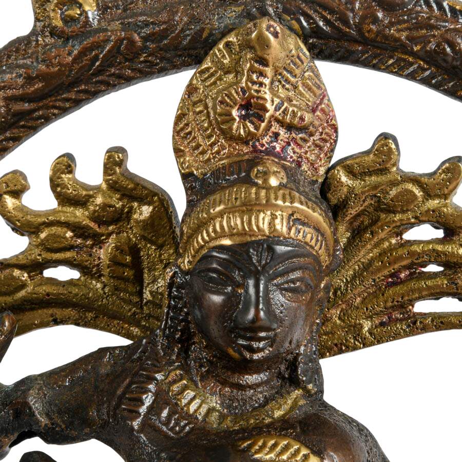 Cold-Painted Spelter Statue of Lord Shiva in his Nataraja Form-7