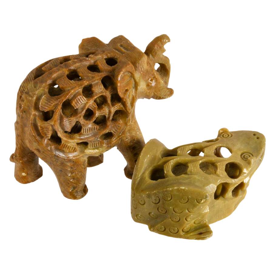 Pair of Soapstone Carved Animals-7