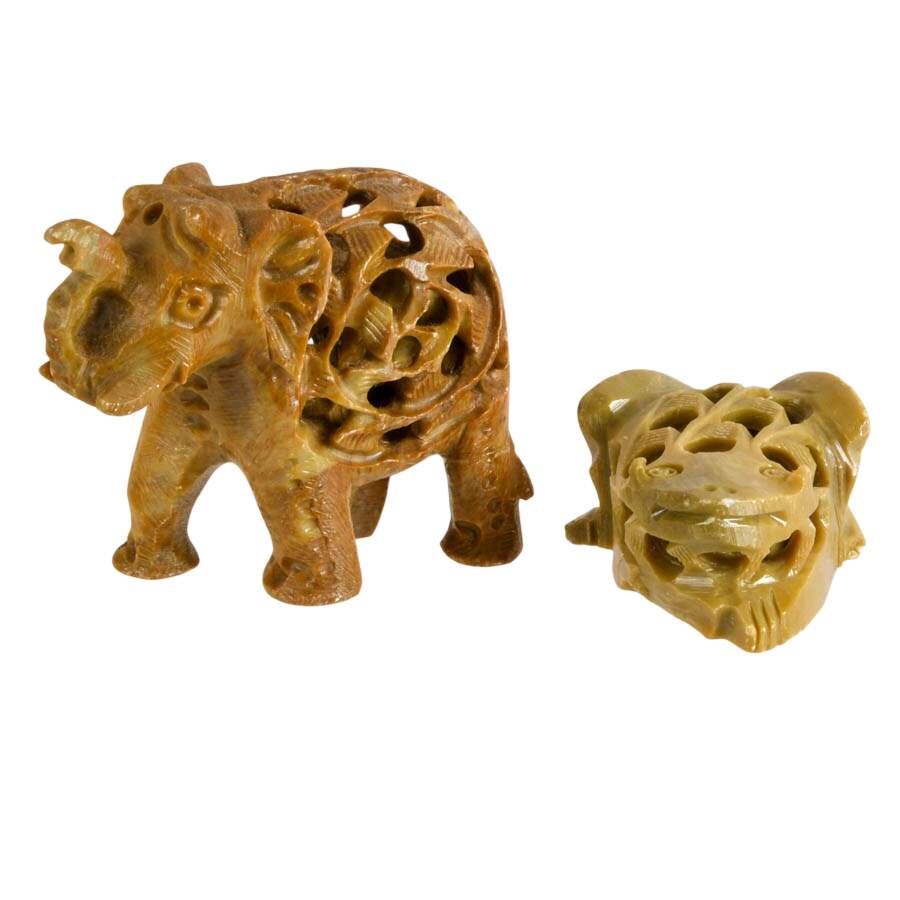 Pair of Soapstone Carved Animals-2