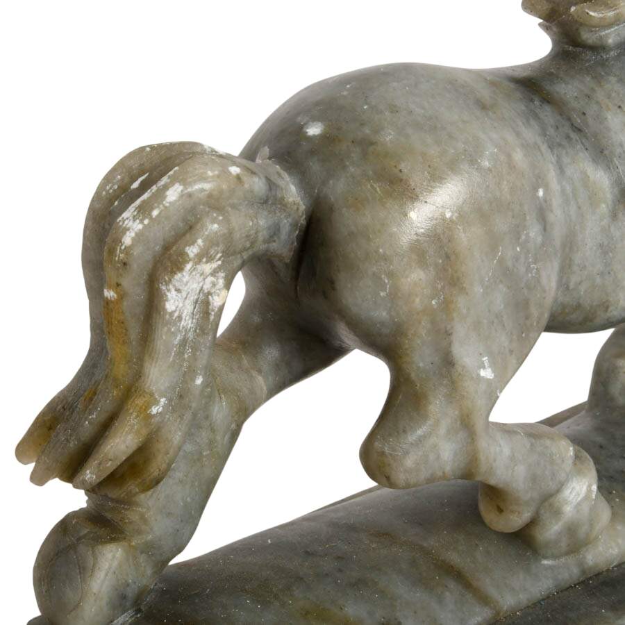 Pair of Carved Marble Horses-6