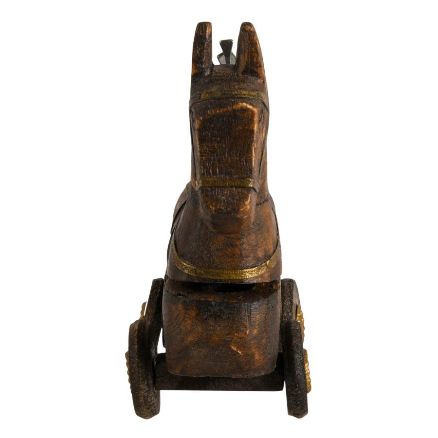 Antique Carved Rajasthani Horse on Wheels-7