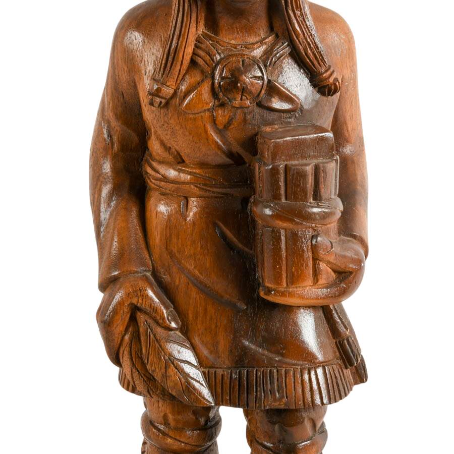 Carved Wood Native American Chief Figure-3
