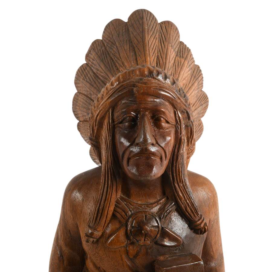 Carved Wood Native American Chief Figure-2