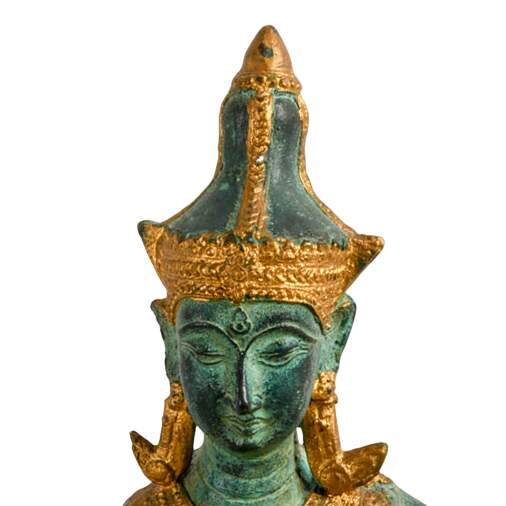 Trio of Thai Bronze Teppanom and Deities Statues-4