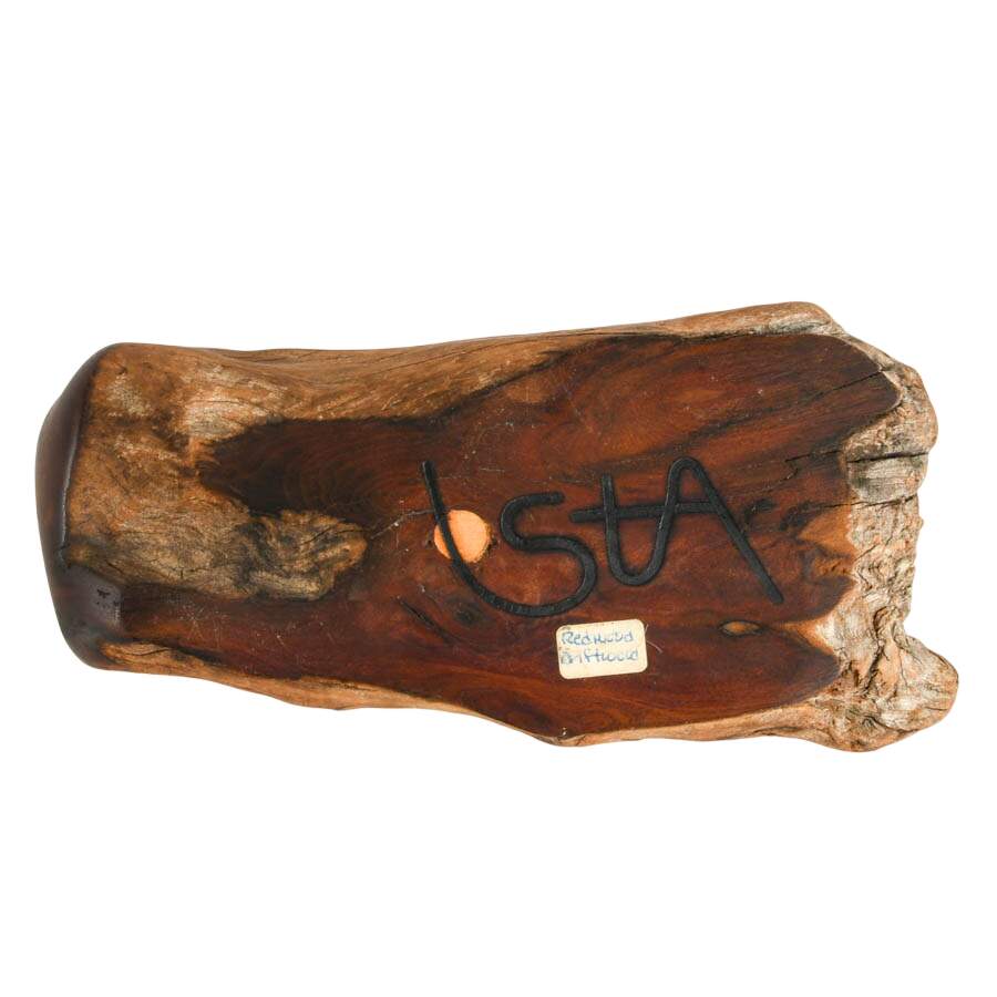 Signed Redwood Driftwood Hand-Carved Minimalist Duck Sculpture-10