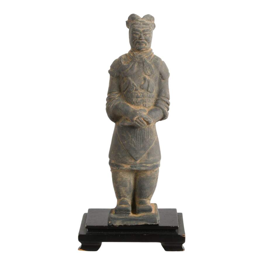 Chinese Terracotta Warrior Reproduction Statue on Base-1