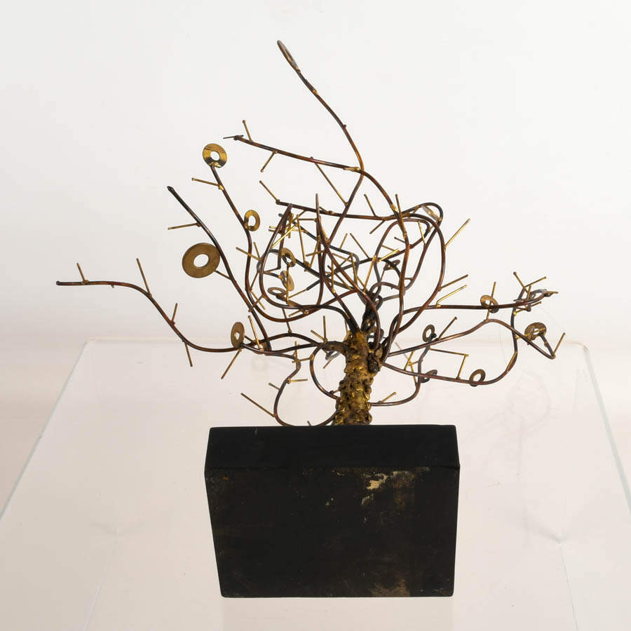 Signed Accolla Brutalist Wire Tree Sculpture-10