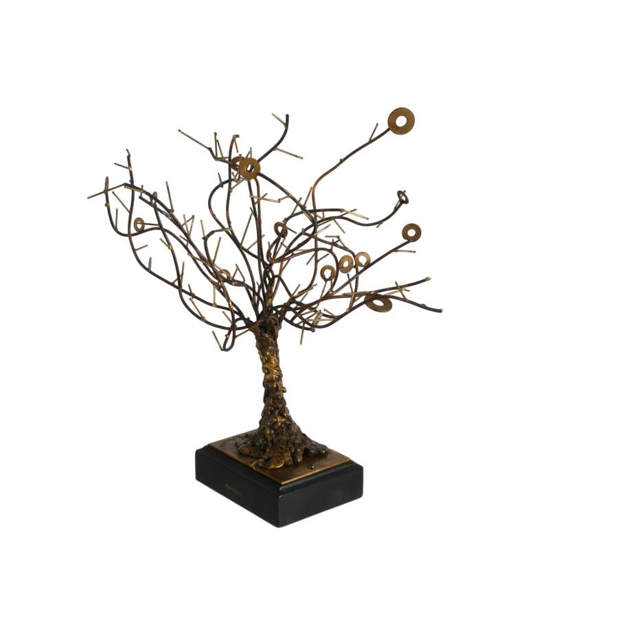 Signed Accolla Brutalist Wire Tree Sculpture-6