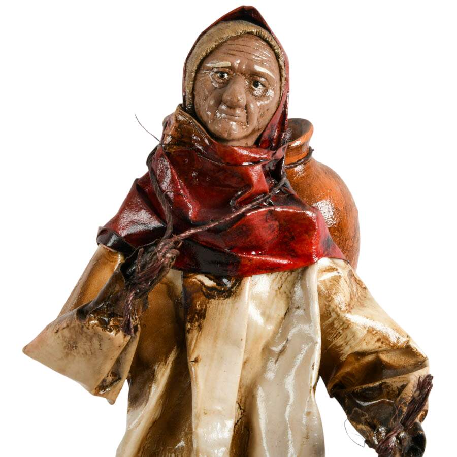Pair of Mexican Folk Items: Papier-mâché Lady and Xoloitzcuintli Pottery-2