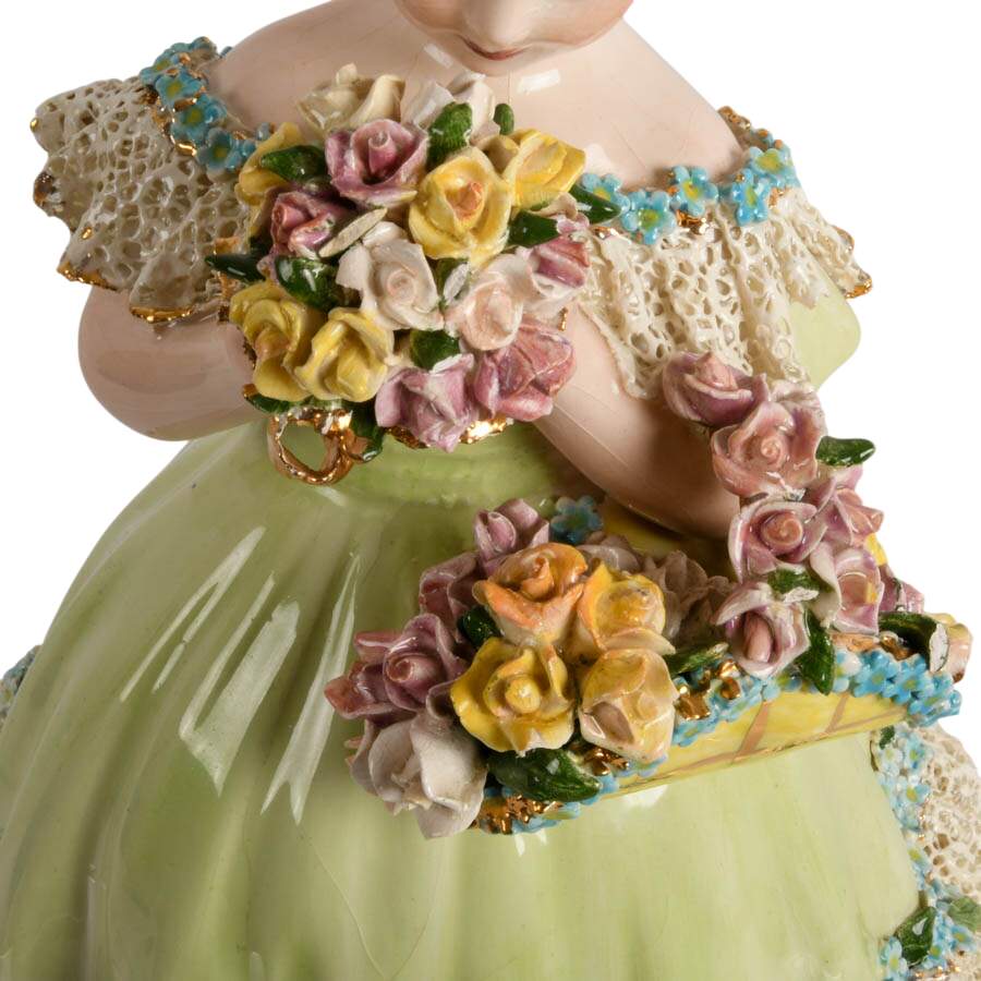 Signed Hand-Painted Christmas 1955 Claire & Louise Porcelain Figurine-3