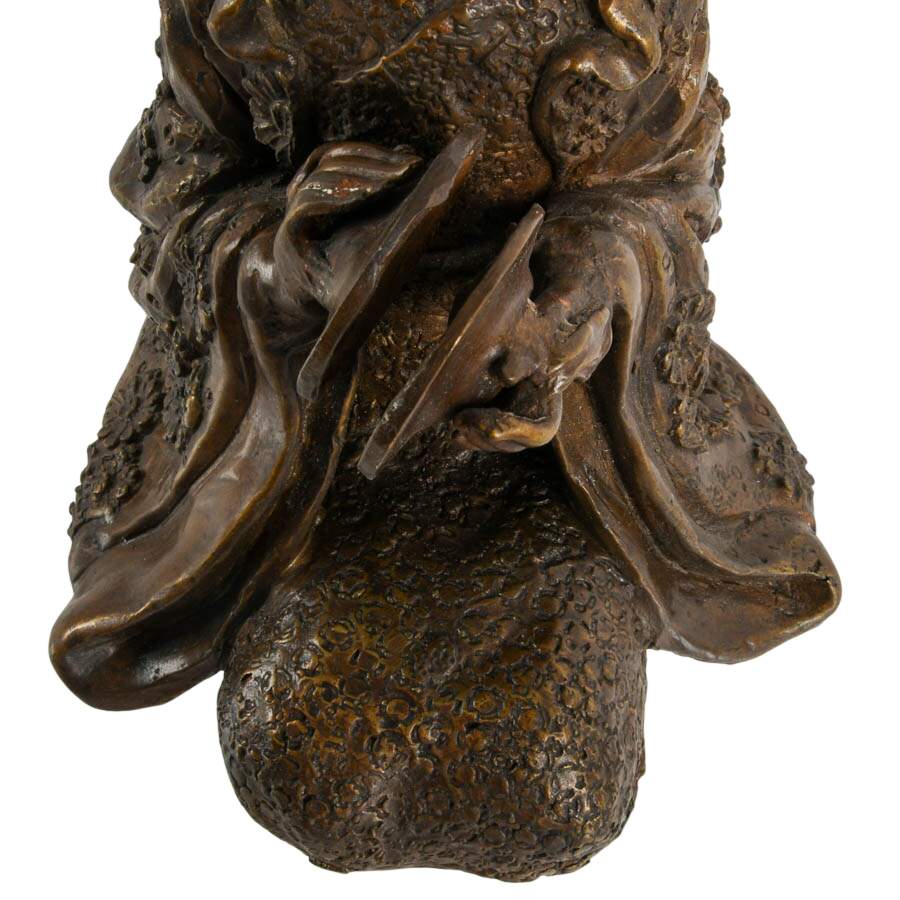 Pair of Japanese Bronze Musical Geisha Figures-9