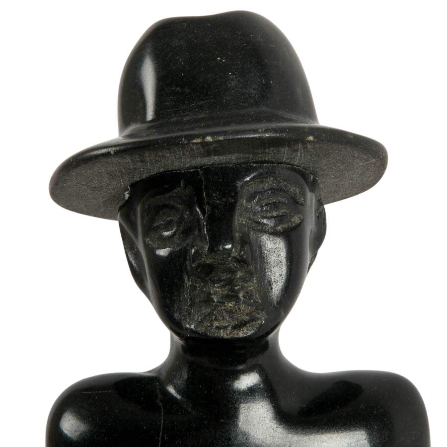 Pair of Carved Stone African Miners Figures-5