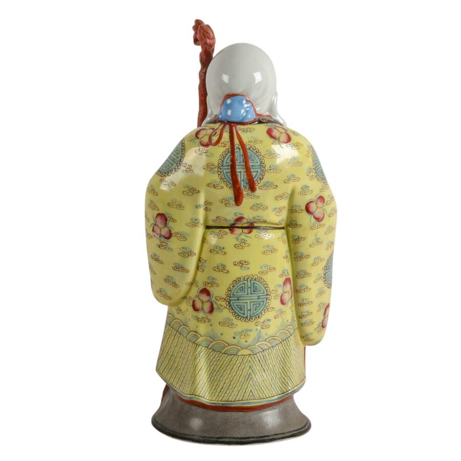 Signed Chinese Shou Xing Famille Rose Figurine-3