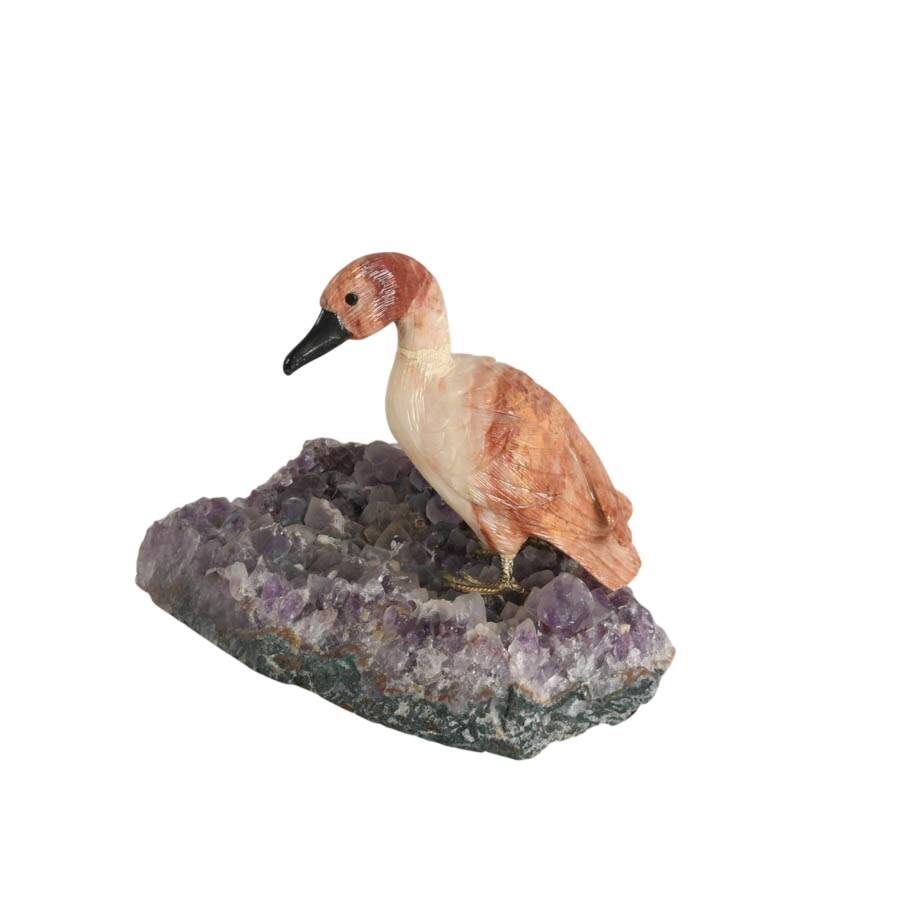 Flock of Three Carved Gemstone Ducks-7