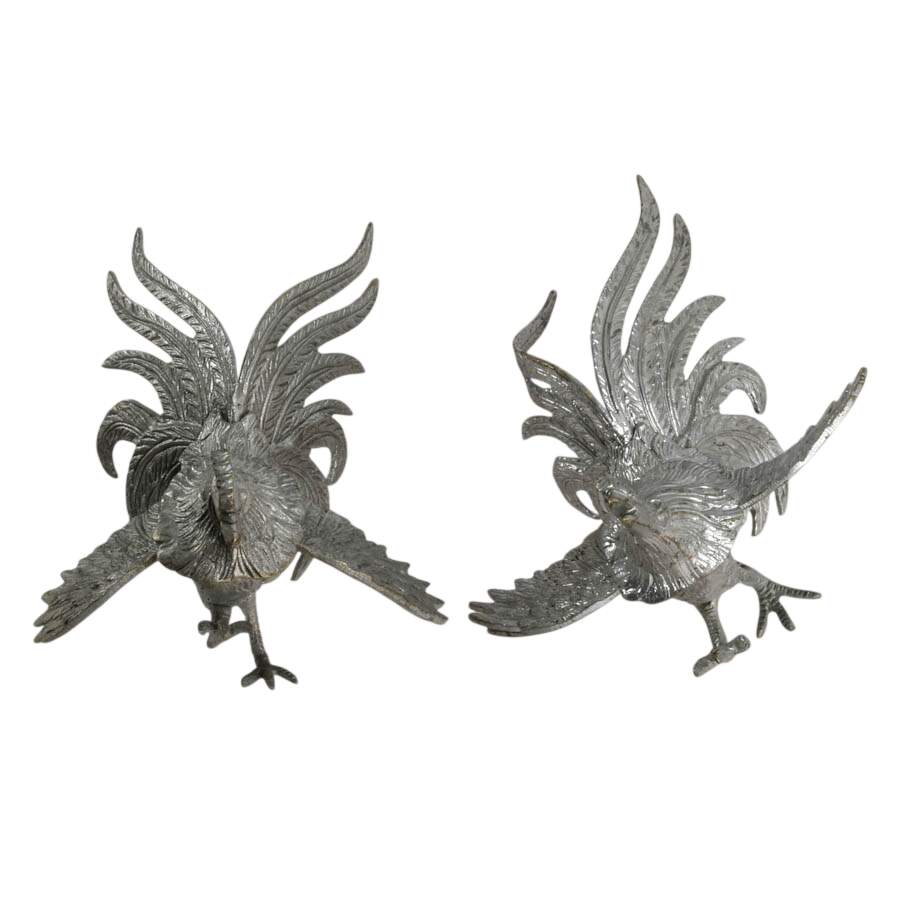 Pair of Cast Iron Fighting Roosters-1