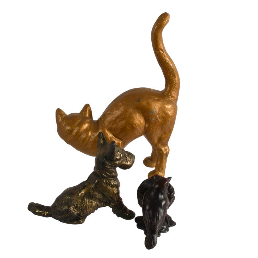 Trio of Metal Pets Figurines-3