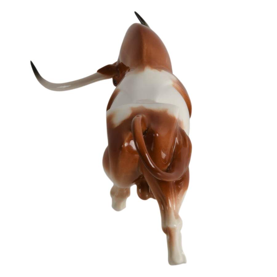 Mid-Century Algora Spanish Porcelain Bull Figurine-3