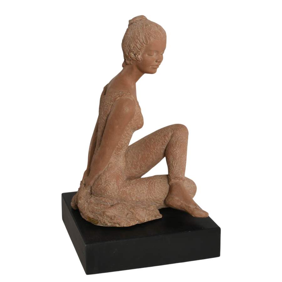 Limited-Edition "Interlude" Terracotta Ballerina Sculpture After Peggy Mach-8