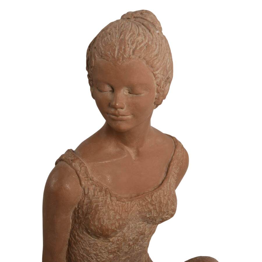 Limited-Edition "Interlude" Terracotta Ballerina Sculpture After Peggy Mach-5