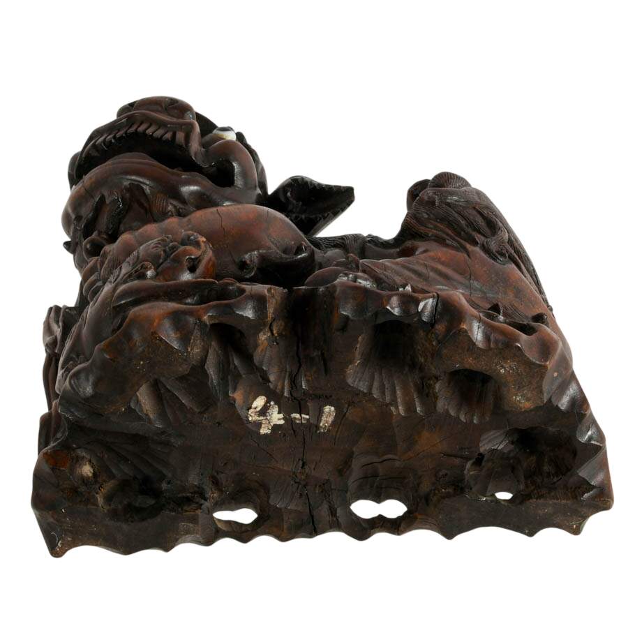 Hand-Carved Wooden Chinese Imperial Lion-9