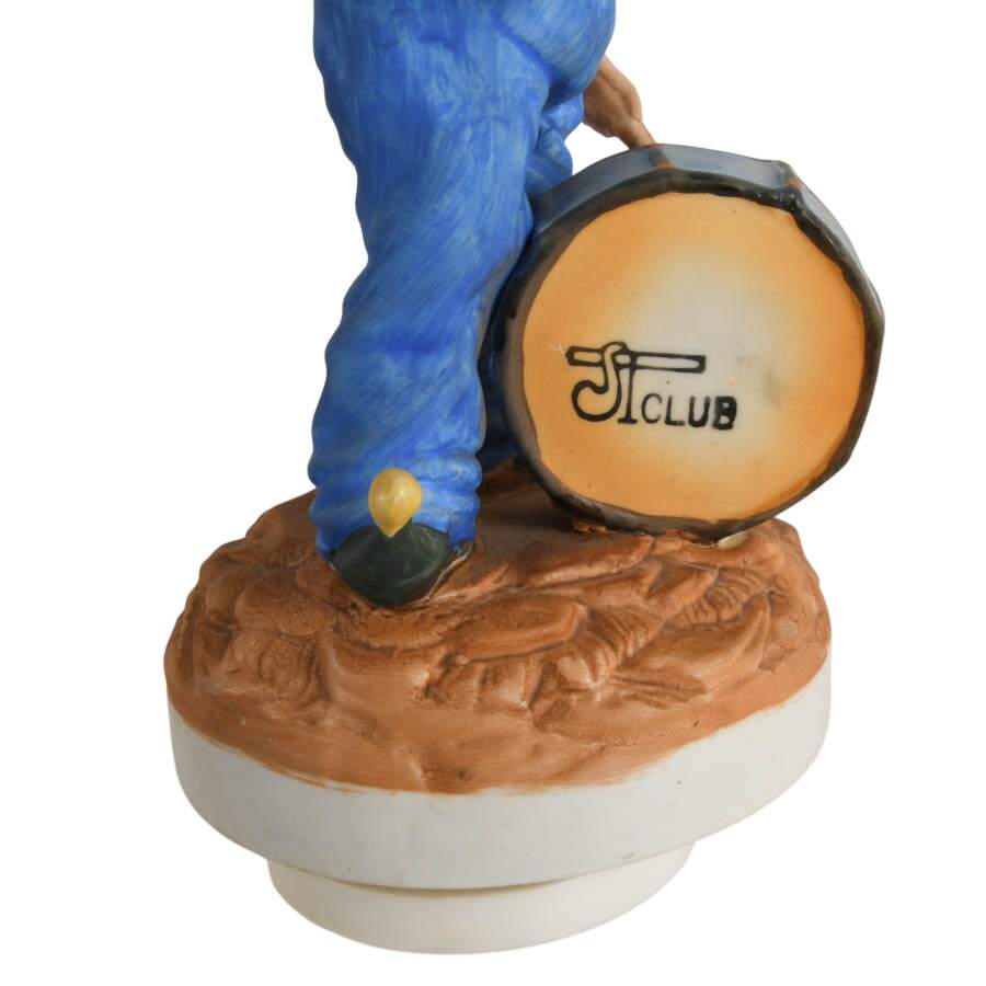 Trio of Bisque Clown Figurines Including Music Box-8