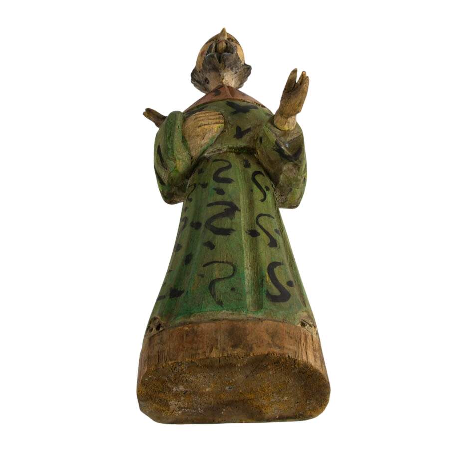 Hand-Carved Painted Guatemalan Folk Figure of Saint Francis of Assisi-6