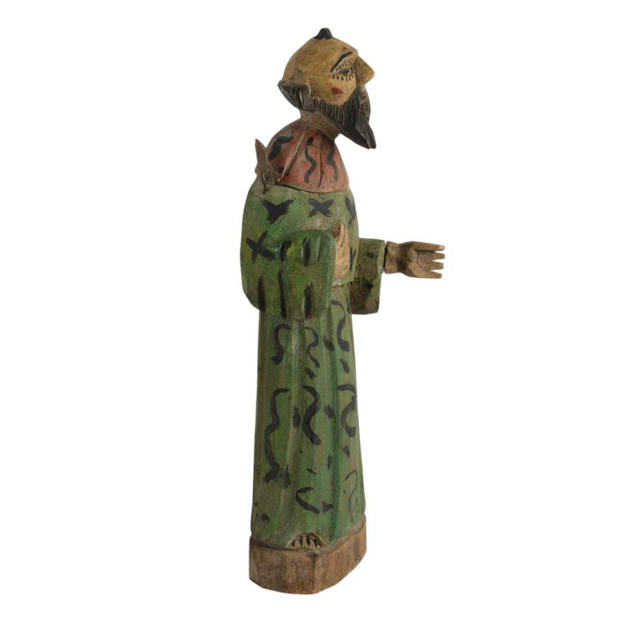 Hand-Carved Painted Guatemalan Folk Figure of Saint Francis of Assisi-5