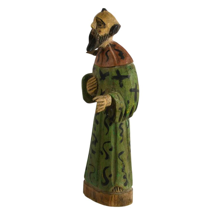 Hand-Carved Painted Guatemalan Folk Figure of Saint Francis of Assisi-3