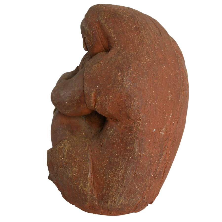 Signed Terracotta Woman Statue-5