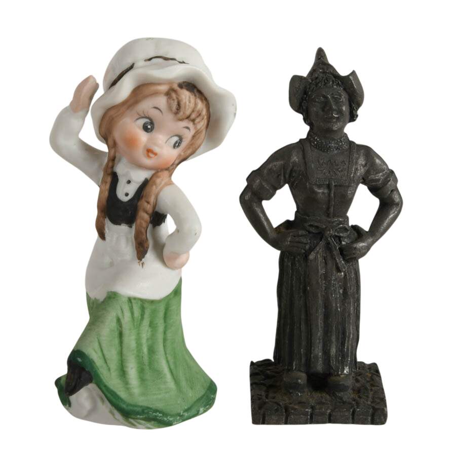 Collection of Dutch Girl Figurines with a Royal Holland Pewter Daalderop-7
