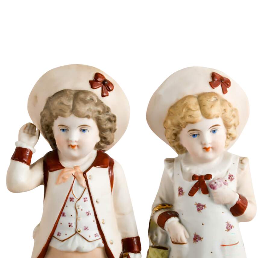 Antique Pair of German Bisque Siblings-2