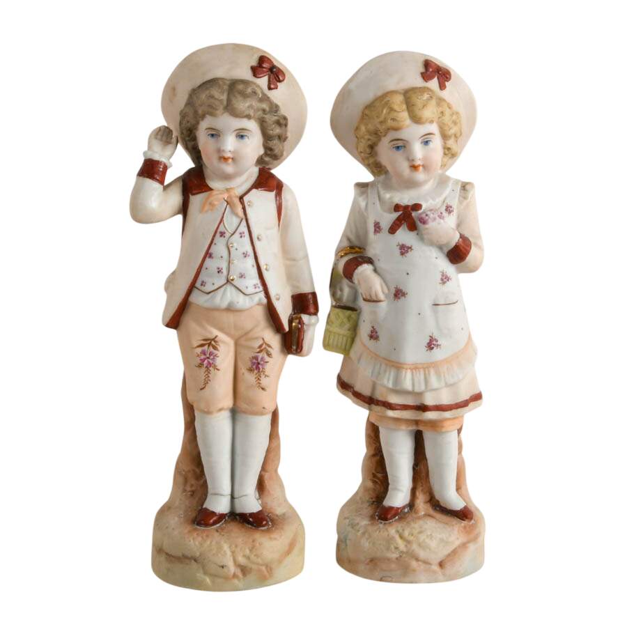 Antique Pair of German Bisque Siblings-1