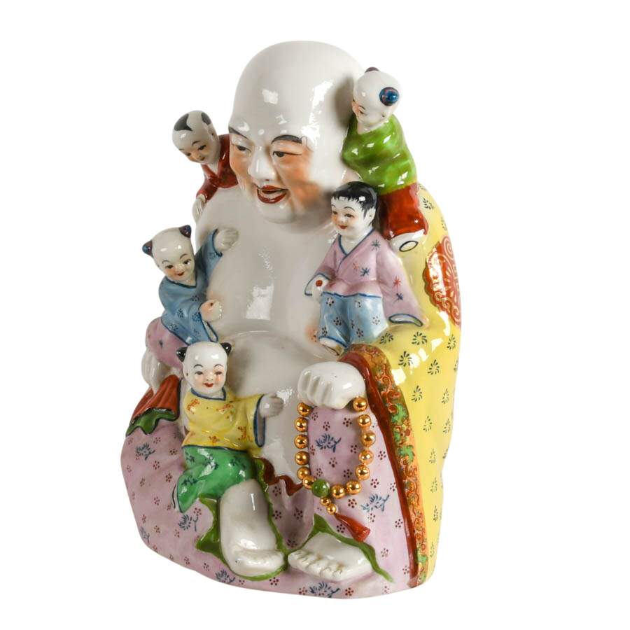 Large Chinese Porcelain Buddha Figure-4
