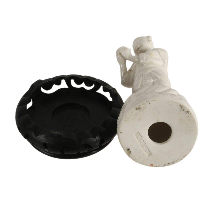 Blanc de Chine Figurine on Wooden Base-8