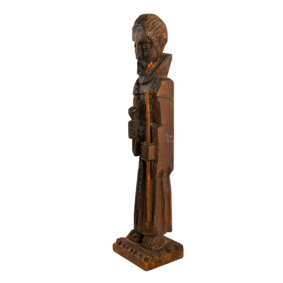 Guatemalan Hand-Carved Saint Pedro de San José de Betancur Wooden Figurine-6