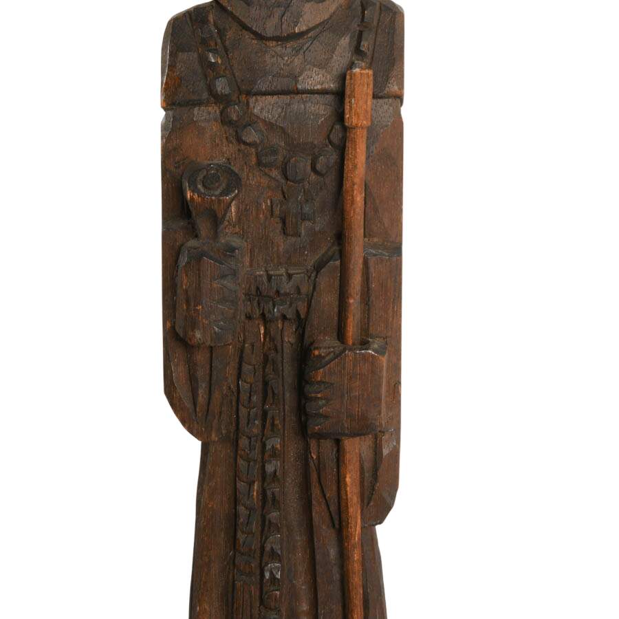 Guatemalan Hand-Carved Saint Pedro de San José de Betancur Wooden Figurine-3