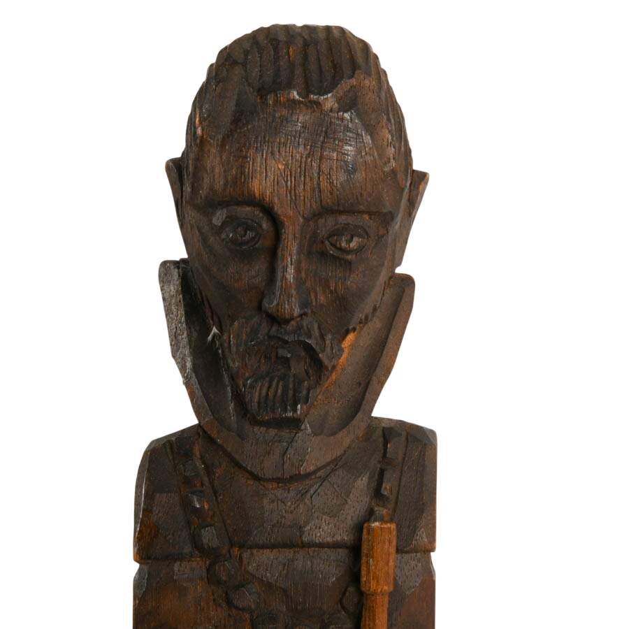 Guatemalan Hand-Carved Saint Pedro de San José de Betancur Wooden Figurine-2