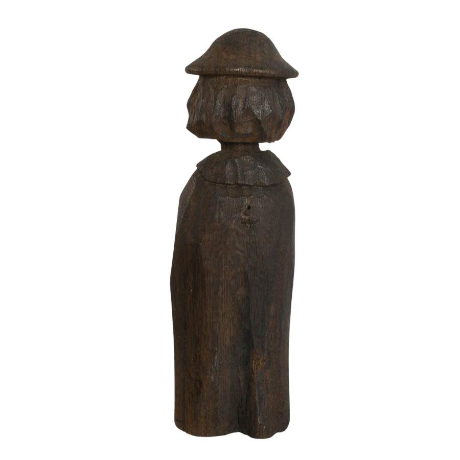 Antique Hand-Carved Folk-Art European Priest Figure-5