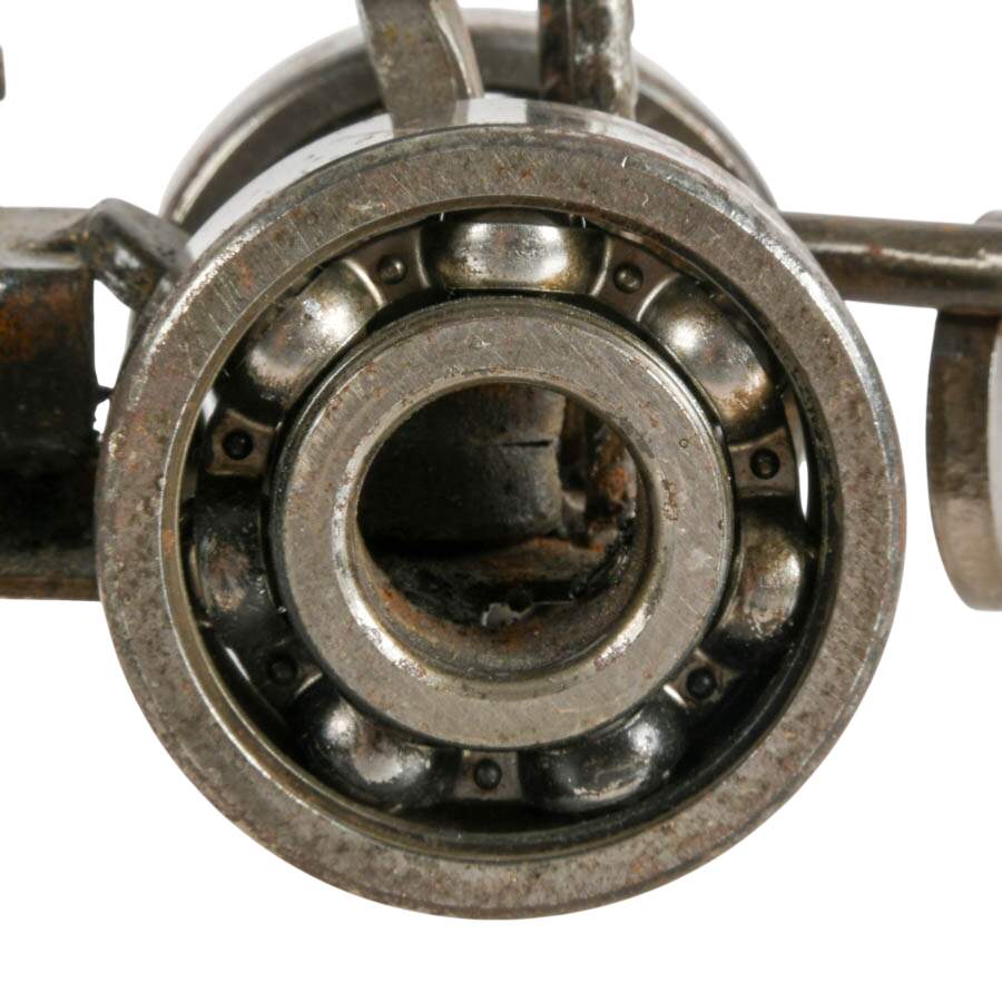 Pair of Buggy and Tractor Recycled Metal Auto Part Sculptures-8