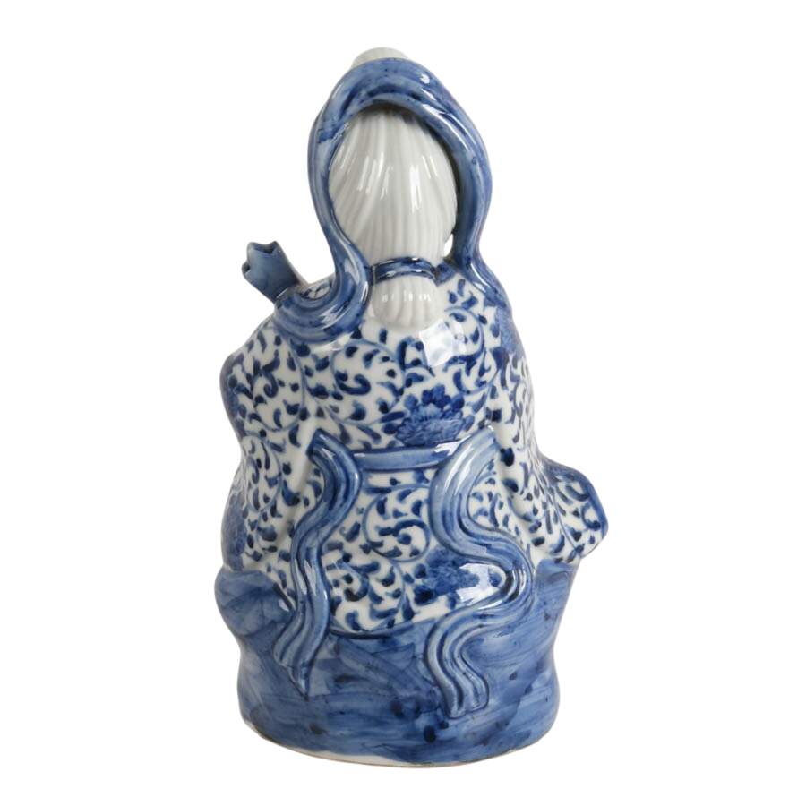 Japanese Hand-Painted Porcelain Kannon Goddess of Mercy Statue-6