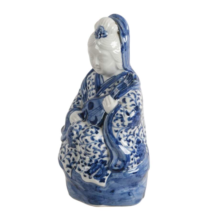 Japanese Hand-Painted Porcelain Kannon Goddess of Mercy Statue-4