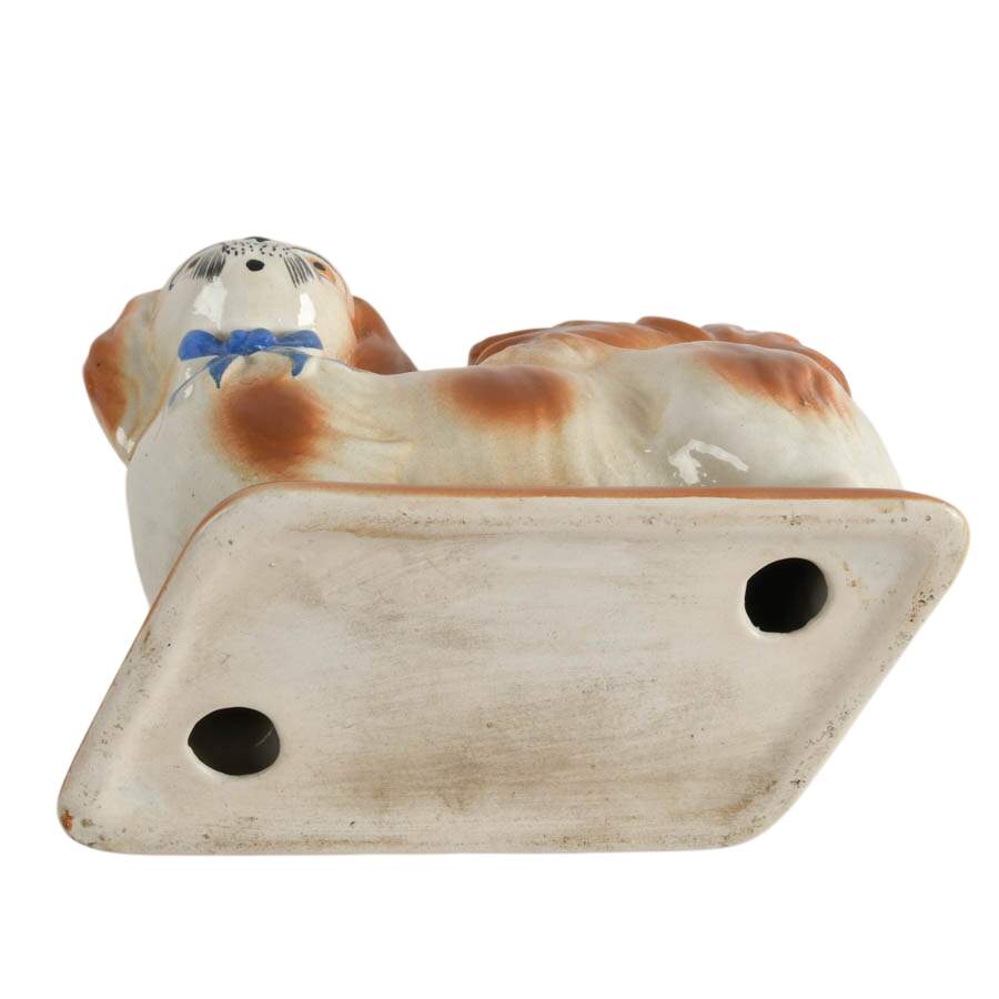 Staffordshire-Style Ceramic Pekingese Dog Figure-8