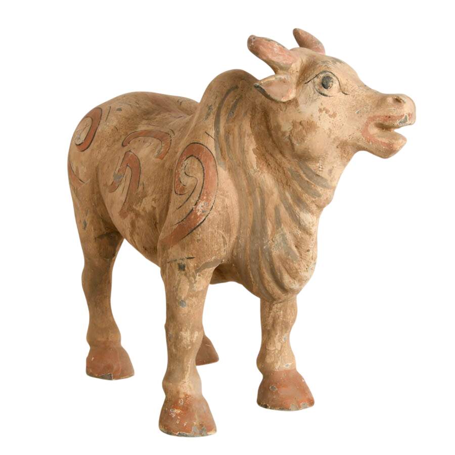 Chinese Pottery Ox Statue-6