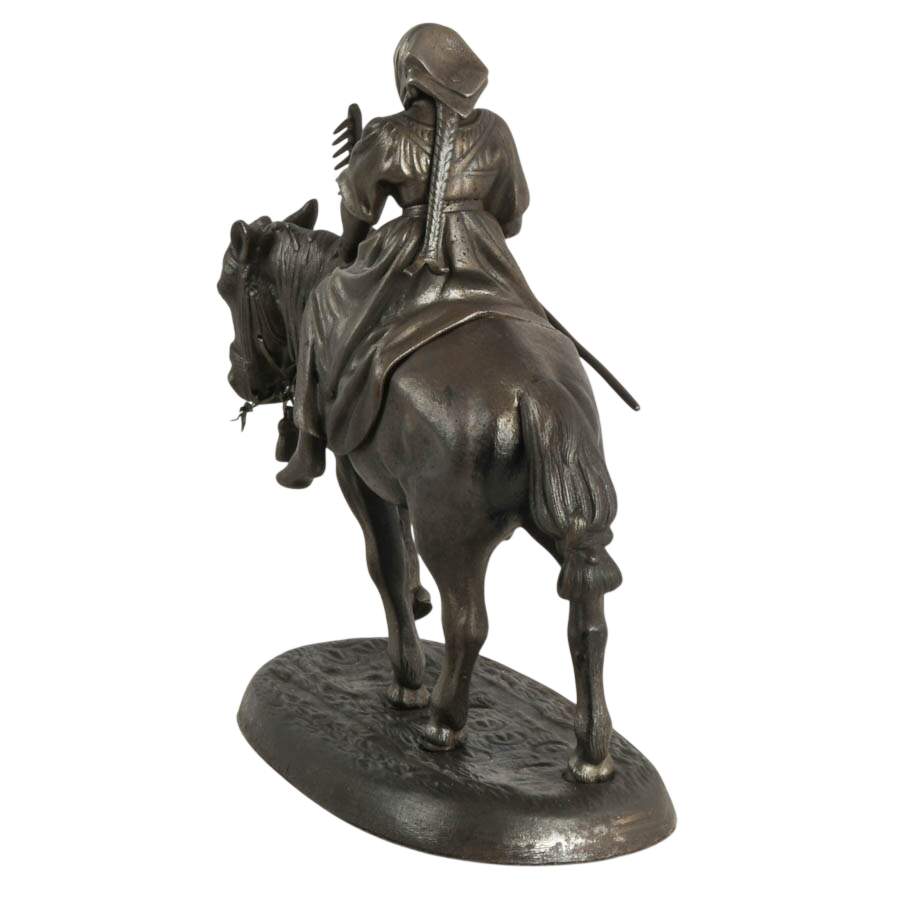 Antique Peasant Woman on Horse in the Style of Nikolai Ivanovich Lieberich-7