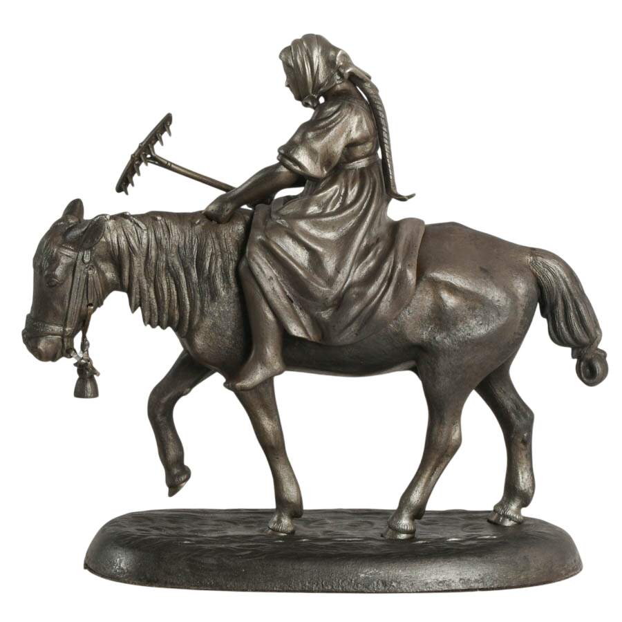 Antique Peasant Woman on Horse in the Style of Nikolai Ivanovich Lieberich-5