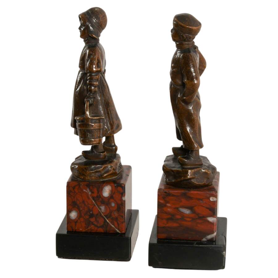 Pair of Victor Heinrich Seifert Dutch Sibling Statuettes-2