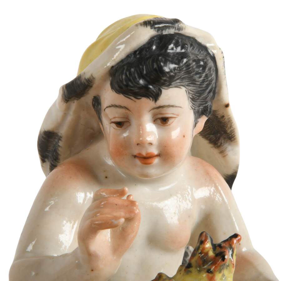 Antique German Hand-Painted Seated Porcelain Figure-6