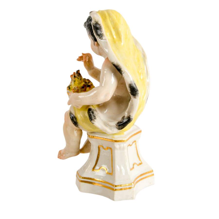 Antique German Hand-Painted Seated Porcelain Figure-3