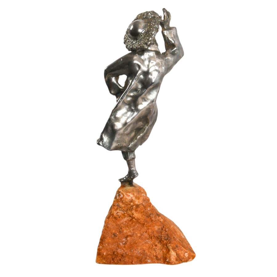 Sterling Silver Rabbi Figurine in the Style of Issac Jeheskel-4